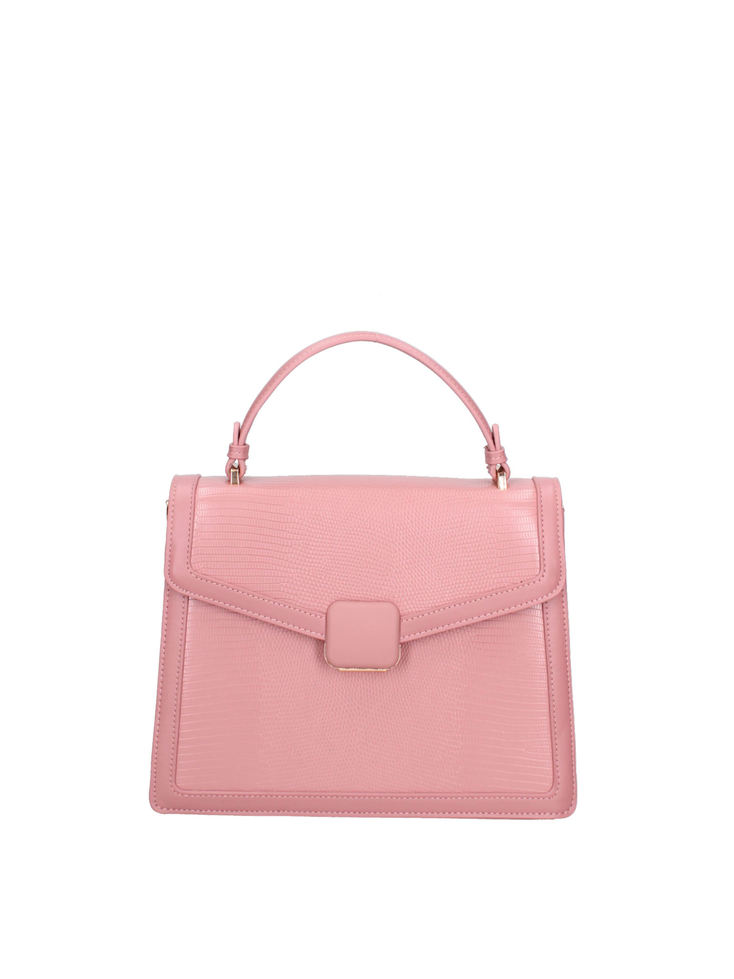 Borsa a mano 'Borsa a Mano Seraphina Ecopelle - Chiusura a Scatto e Tracolla' di Diana&Co. in rosa: frontale