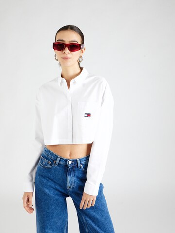 Tommy Jeans Blouse in Wit: voorkant