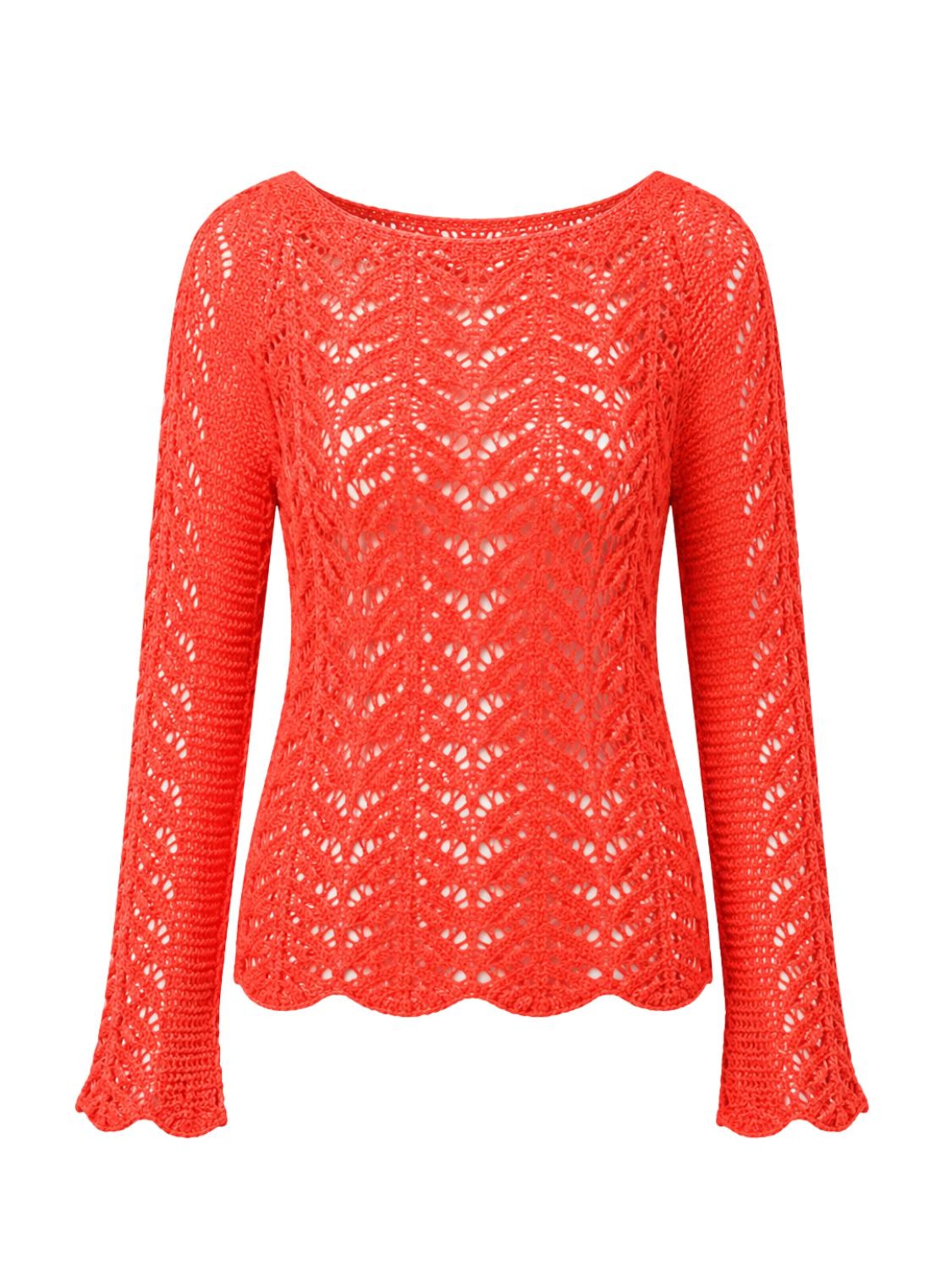 Süel knitwear - Top de punto 'Twin Lace' en naranja: frente