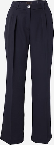 MORE & MORE Wide leg Pleat-Front Pants in Blue: front
