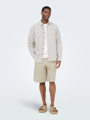 Only & Sons Wide leg Trousers 'ONSDAVES' in Grey