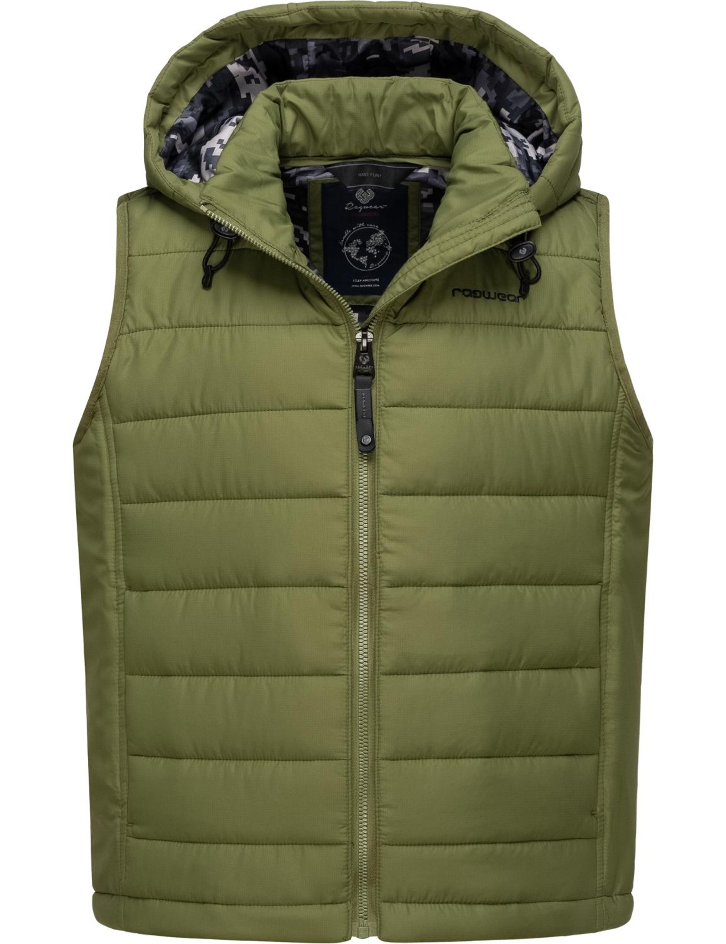 Ragwear Bodywarmer 'Vitek' in Groen: voorkant