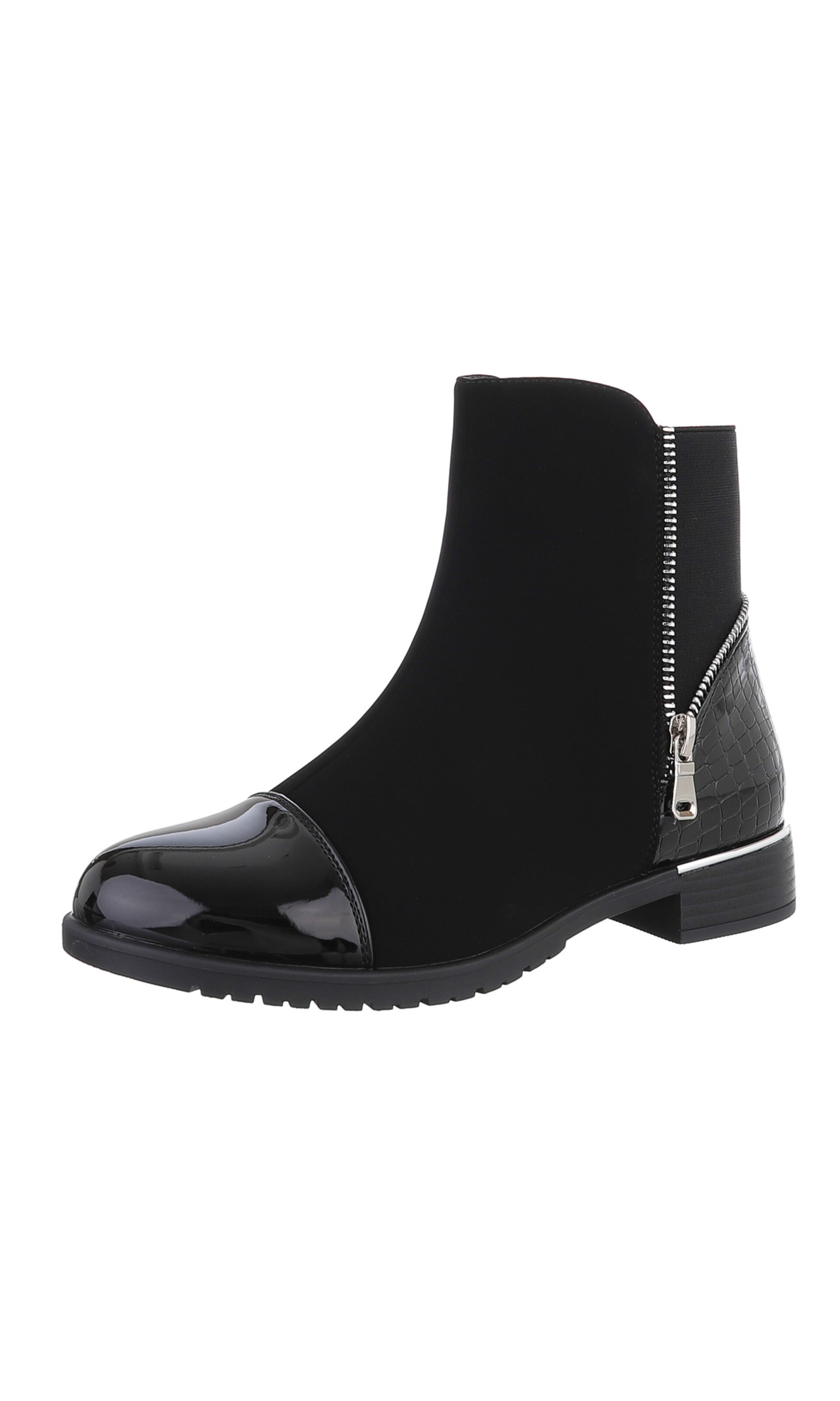 Ital-Design Stiefelette in Schwarz: Vorderseite