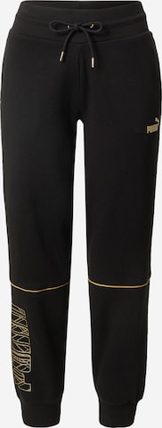 Effilé Pantalon de sport PUMA en noir : devant