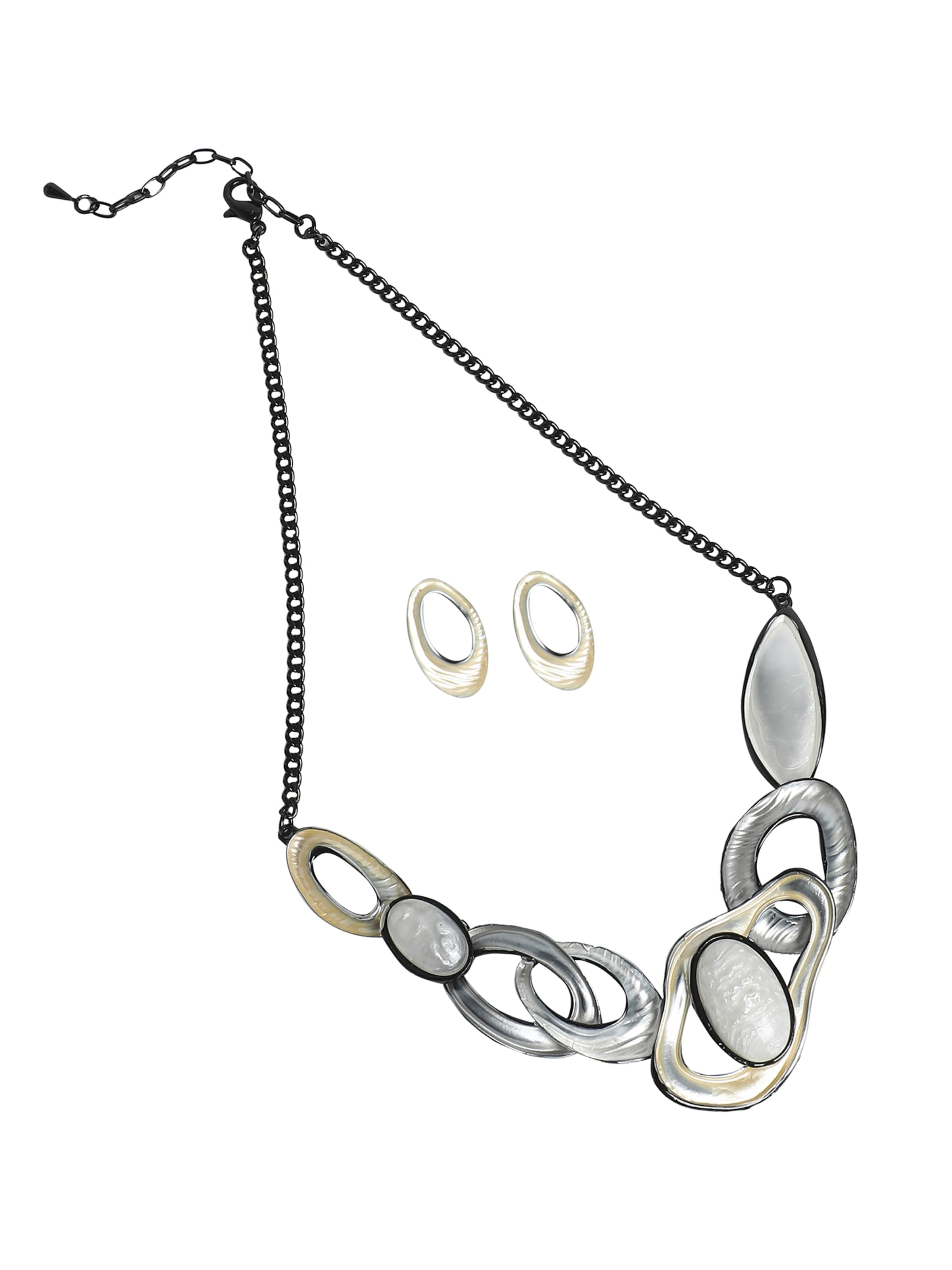 SOHI - Conjunto de joyería ' Jamuna ' en plata: frente