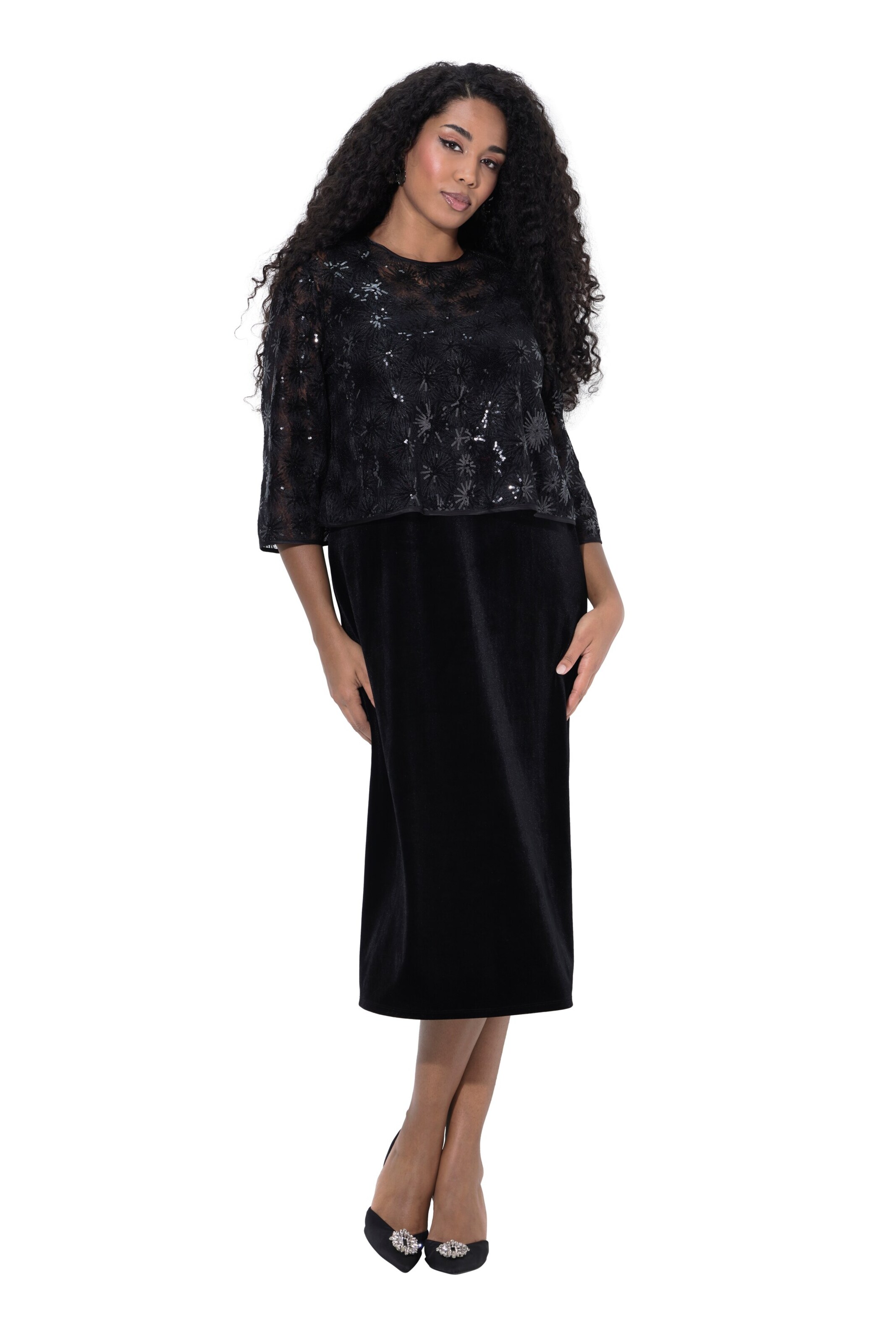 Ulla Popken Jurk in Zwart: voorkant