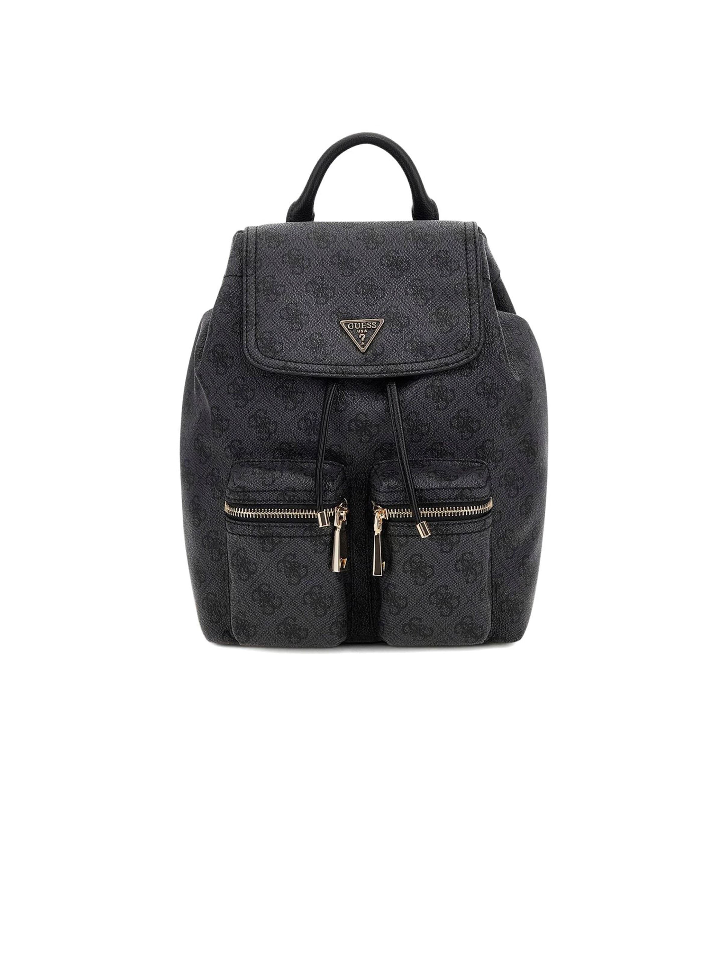 Sac à dos 'Manhattan Ii Flap Backpack' GUESS en noir : devant