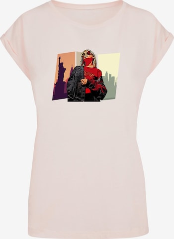 Merchcode T-Shirt 'Grand Red Girl' in Pink: predná strana