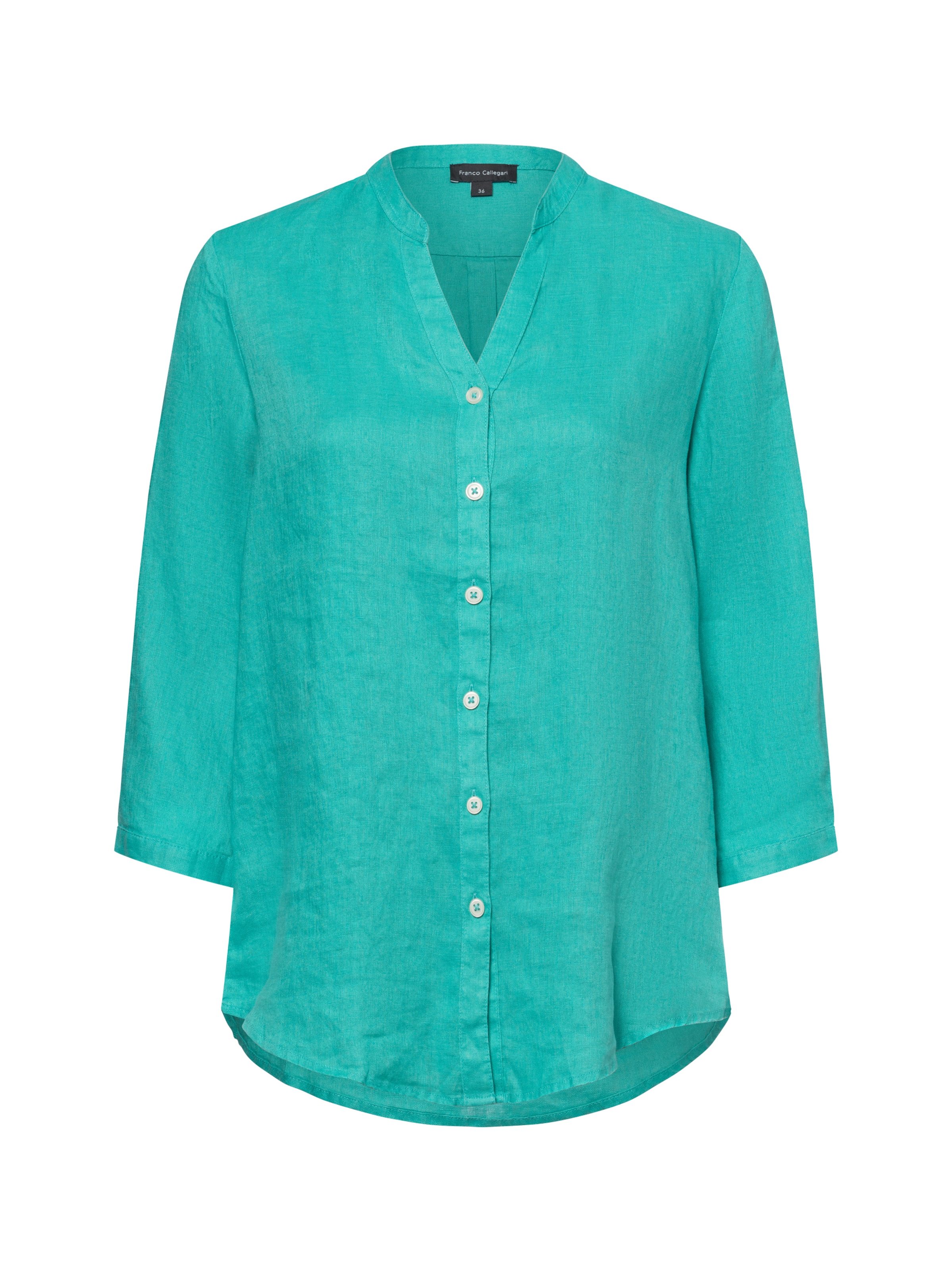Franco Callegari Leinenbluse ' ' in Grün: Vorderseite