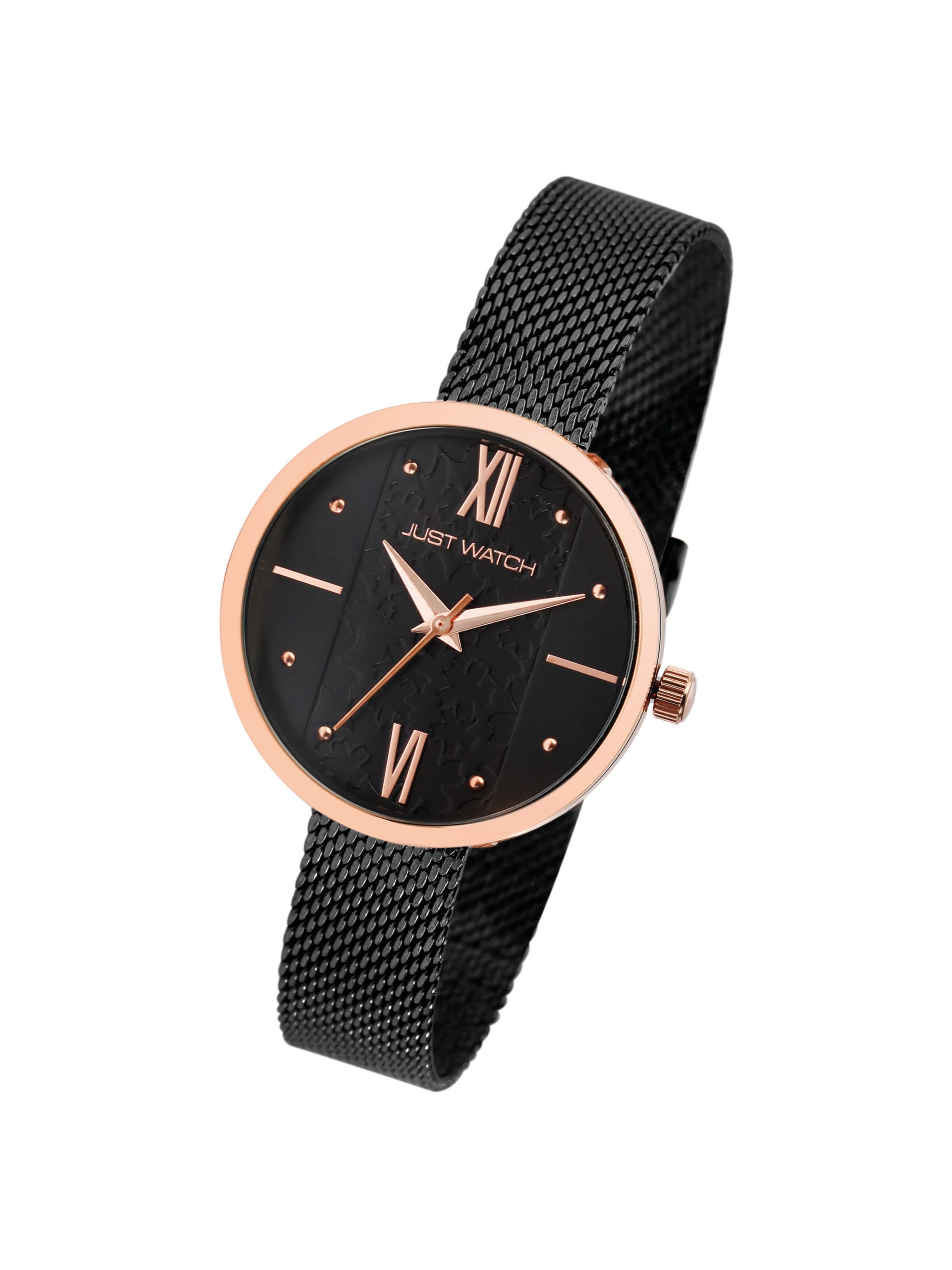 Just Watch Analog Watch 'Salietta, Mineralglas' in Black: front
