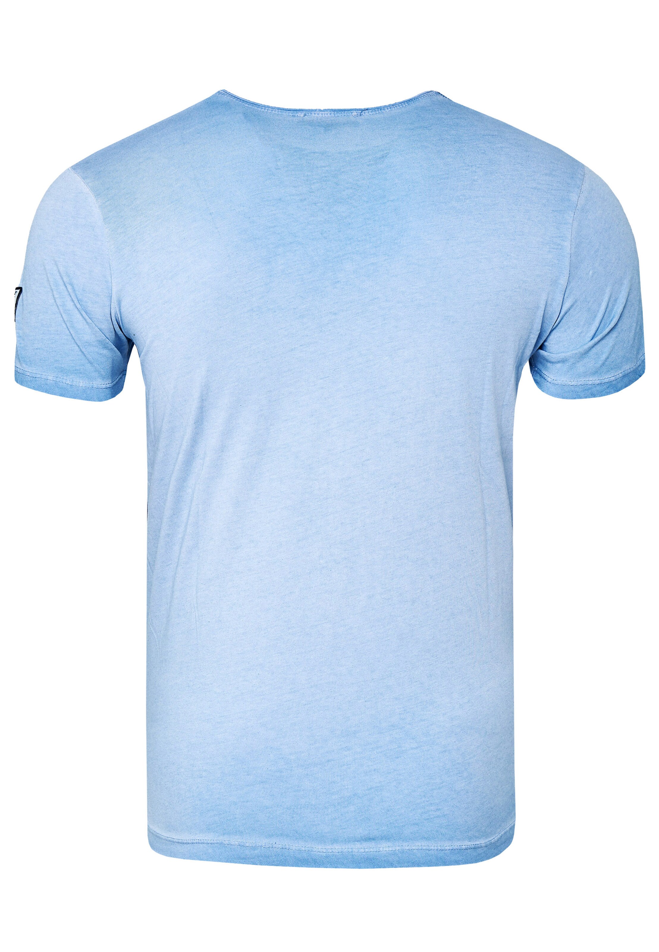 Rusty Neal T-Shirt mit modernem Front & Back Print 'American Eagle' in Blau