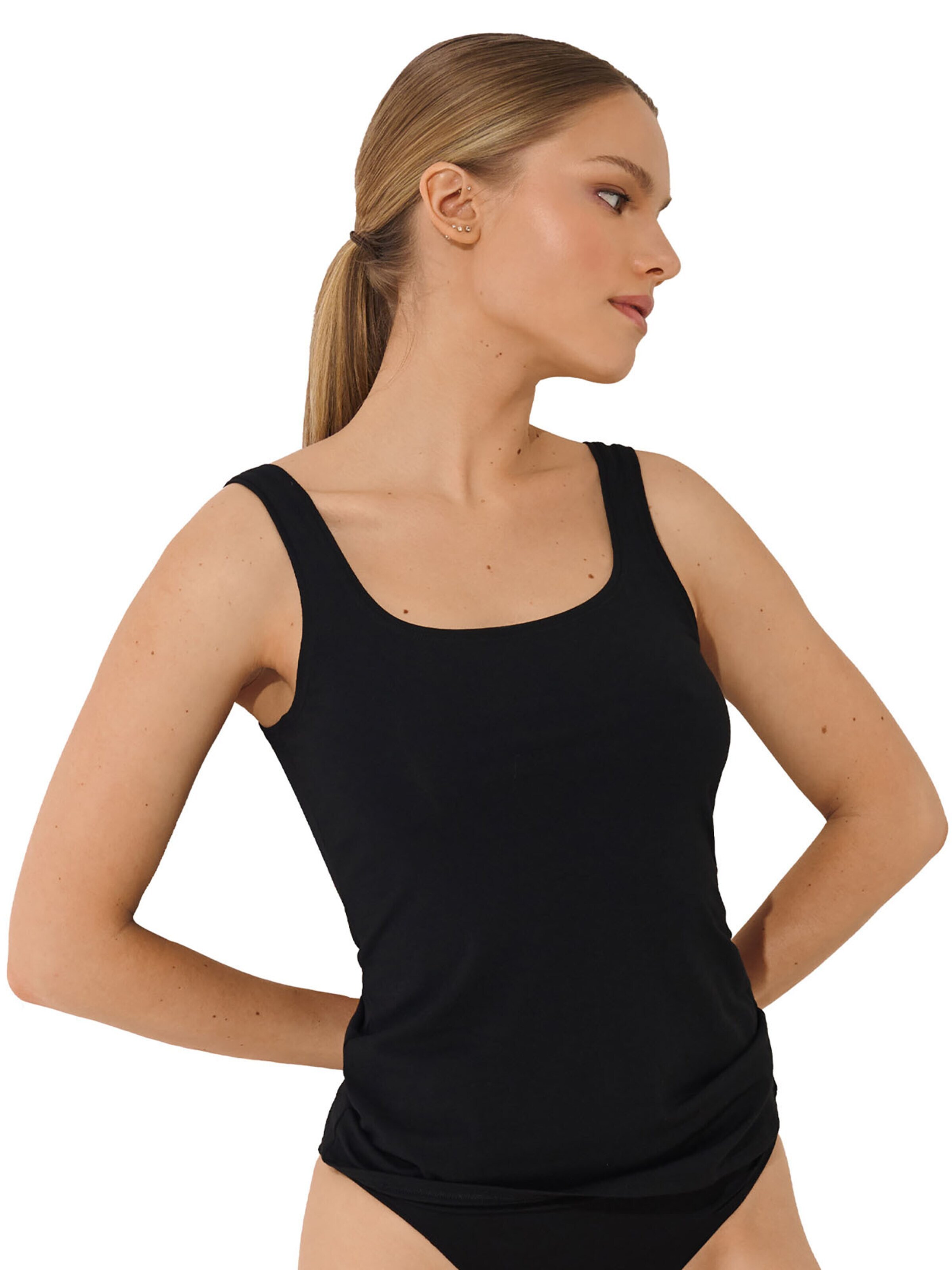 Lisca Undershirt 'Emma' in Black