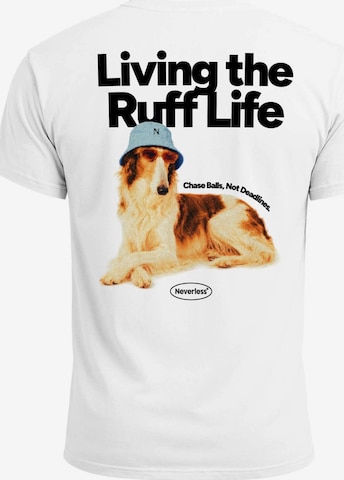 Neverless Shirt 'Ruff Life Borzoi' in White: front