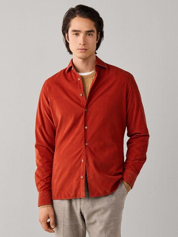 Hackett London Regular fit Overhemd in Oranje: voorkant