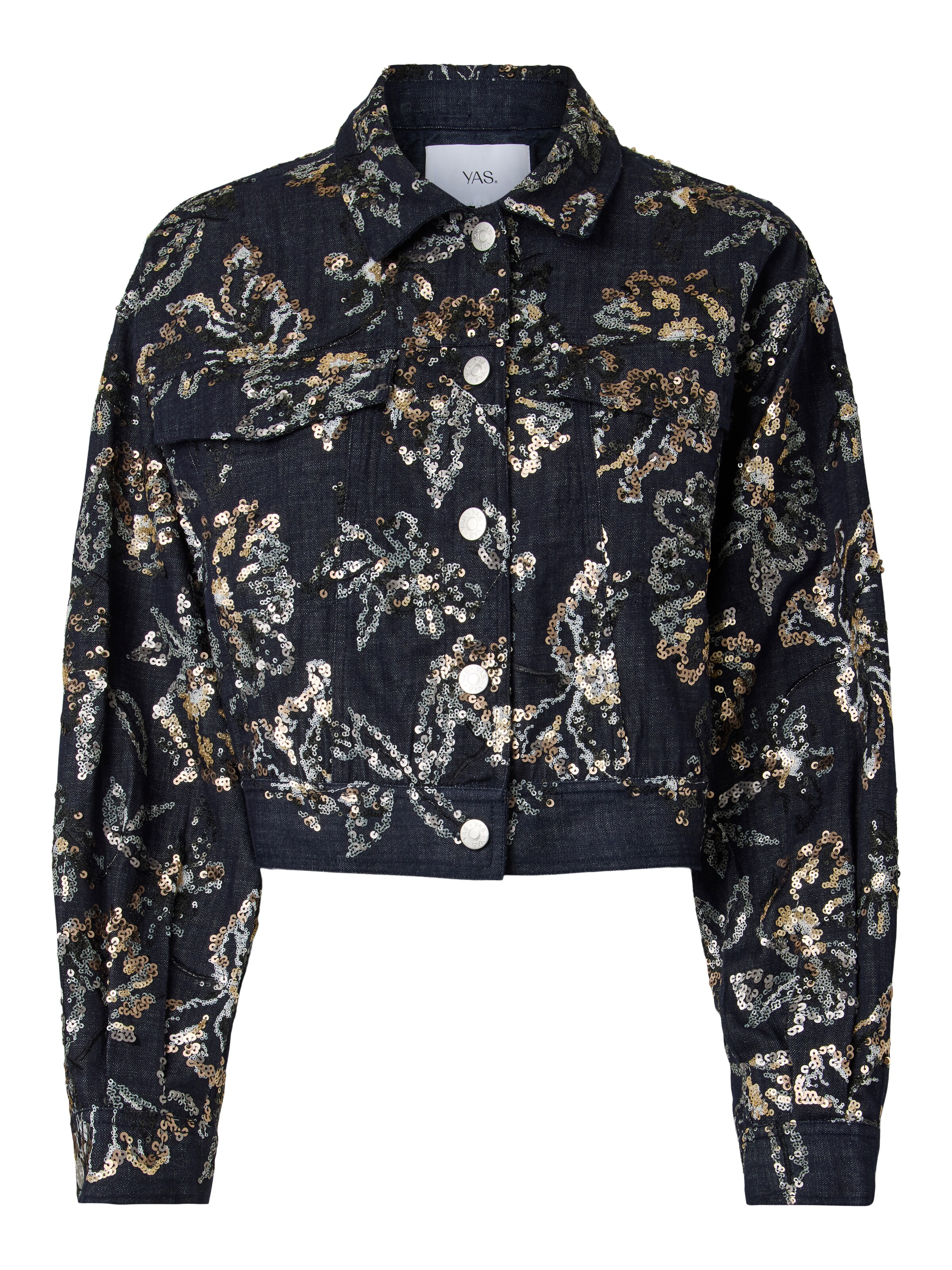 YAS Between-season jacket 'YASCARLEY' in XS in Night blue / Gold / Silver, Item view
