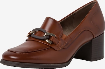 JANA Platform Heels in Brown: front