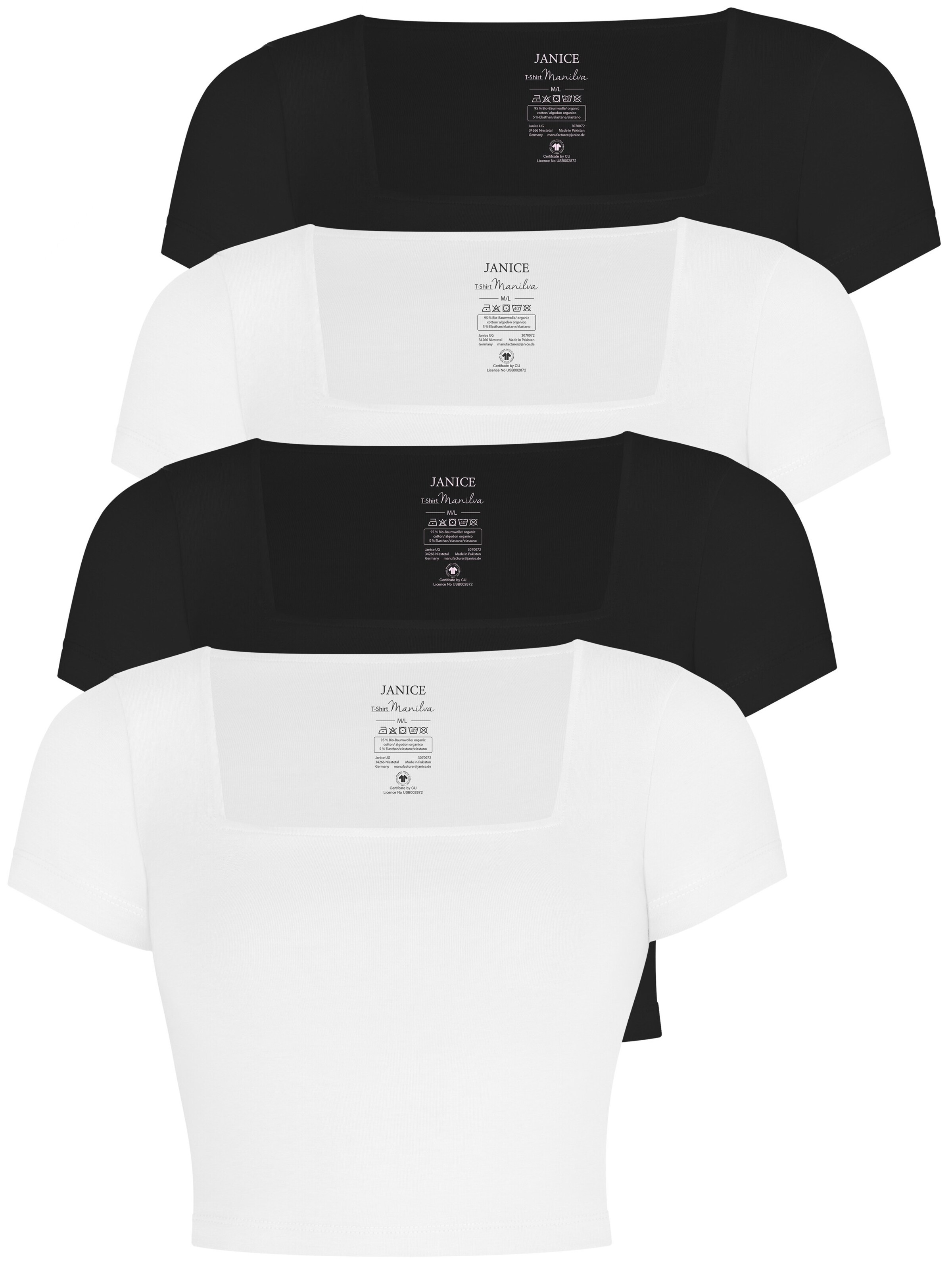 Janice Shirt in Zwart: voorkant