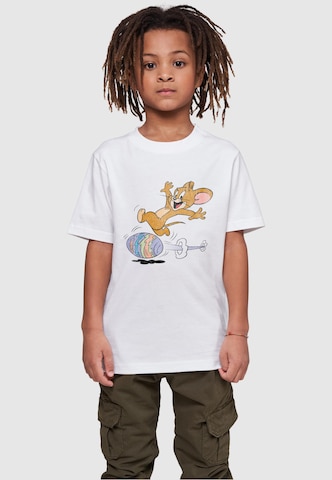 ABSOLUTE CULT Shirt 'Tom and Jerry - Egg Run' in Wit: voorkant