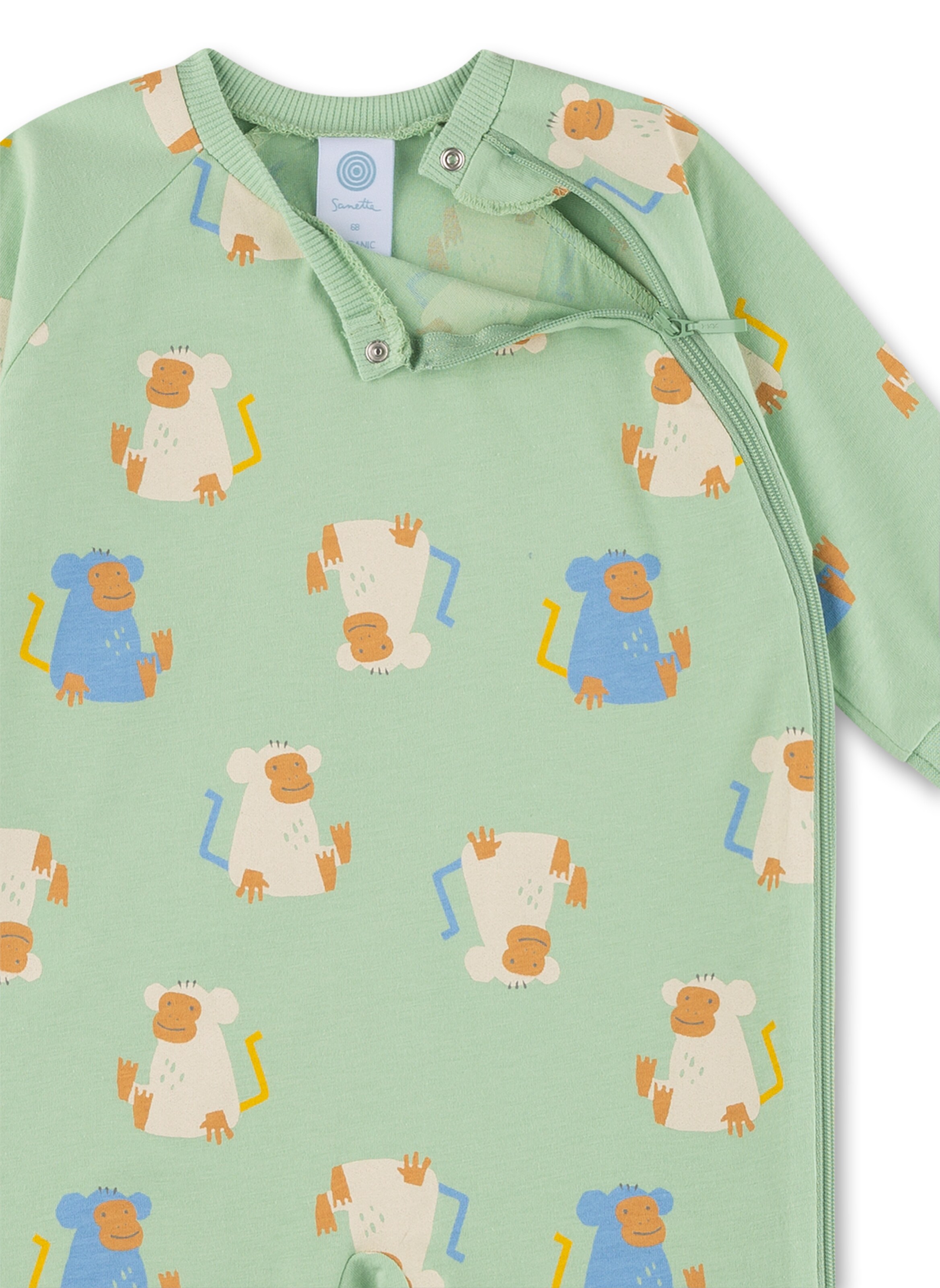 Tutina / body per bambino 'Affe' di Sanetta in verde