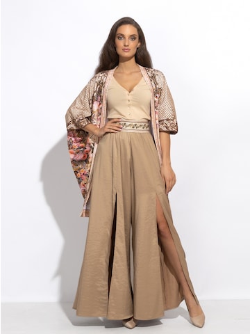 JIORO Wide leg Pants 'ESSENTIALS' in Beige