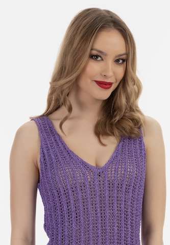 faina Gebreide top in Lila