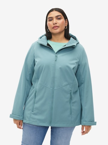 Veste fonctionnelle 'CAAURA' Zizzi en bleu : devant