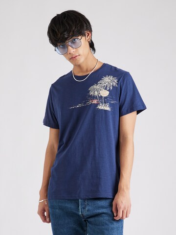 T-Shirt BLEND en bleu : devant