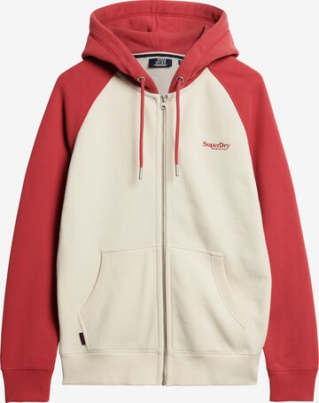 Veste de survêtement 'Essential' Superdry en beige : devant