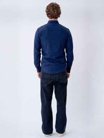 TEESHOPPEN - Ajuste regular Camisa ' Flannel ' en azul: atrás