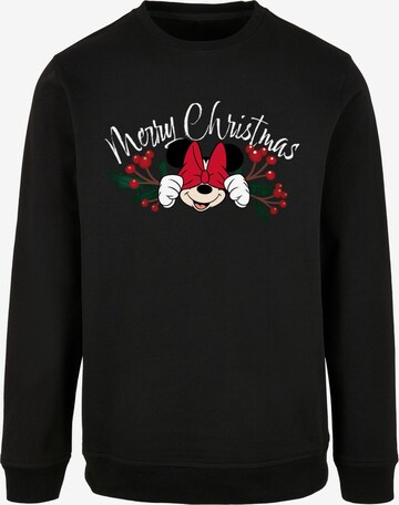 Felpa 'Minnie Mouse - Christmas Holly' di ABSOLUTE CULT in nero: frontale