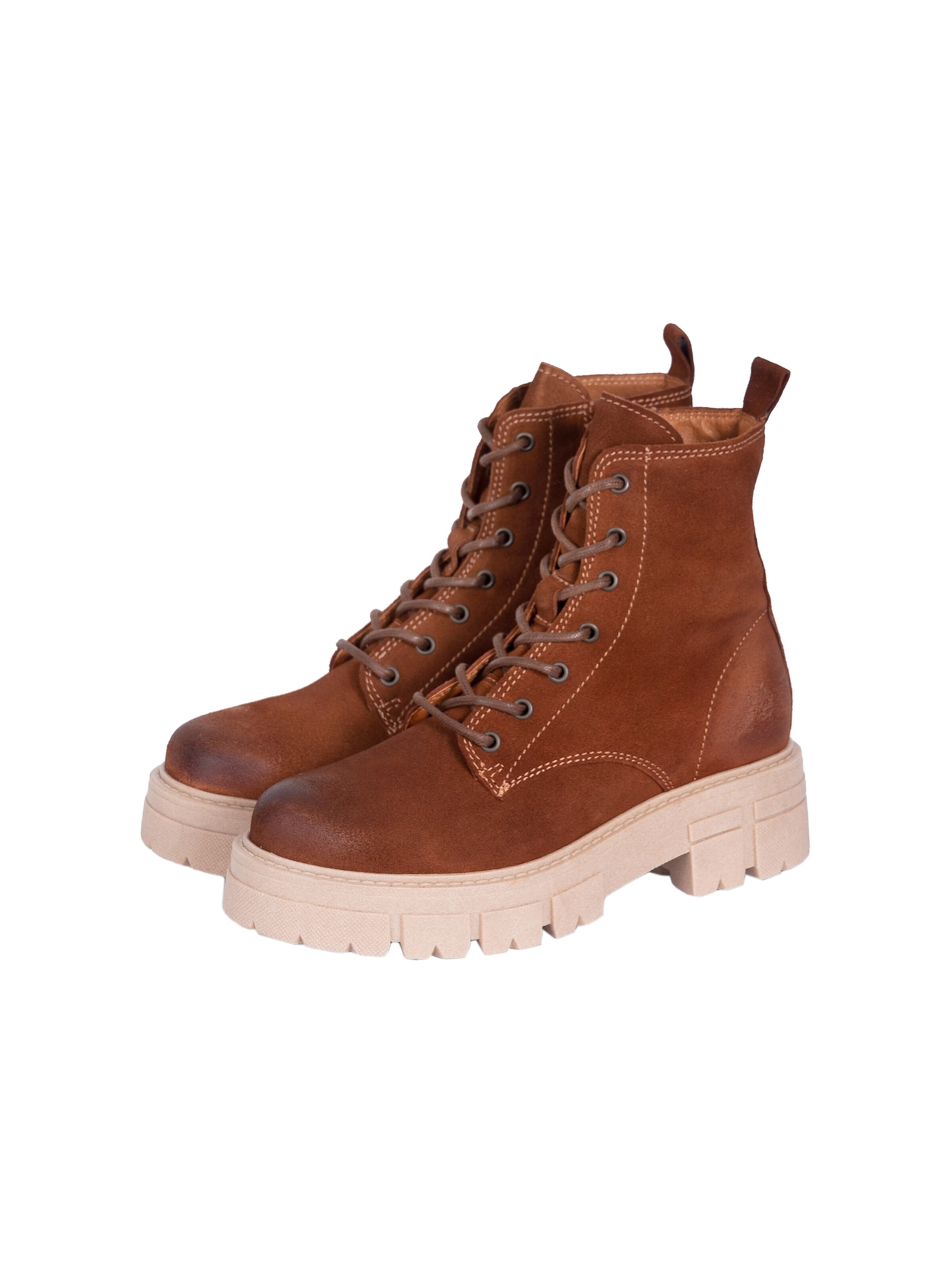 Apple of Eden Lace-up bootie 'Castle' in Brown