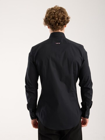 Slim fit Camicia 'Donatello Iconic Poplin Stretch Man Shirt Red' di 7Camicie in nero