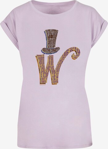 ABSOLUTE CULT T-Shirt 'Willy Wonka' in Lila: predná strana