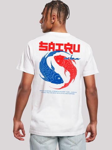 F4NT4STIC Shirt 'Koi Fish Japan Streetstyle' in Wit: voorkant