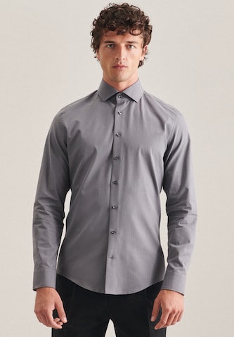 Coupe slim Chemise business SEIDENSTICKER en gris : devant