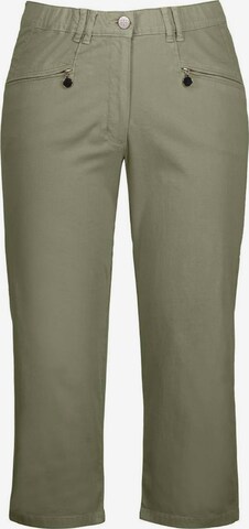 Ulla Popken Slim fit Pants 'Mony' in Green: front