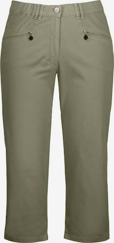 Coupe slim Pantalon 'Mony' Ulla Popken en vert : devant