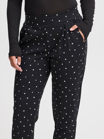 ICHI Tapered Bandplooibroek 'IH KATE' in Zwart