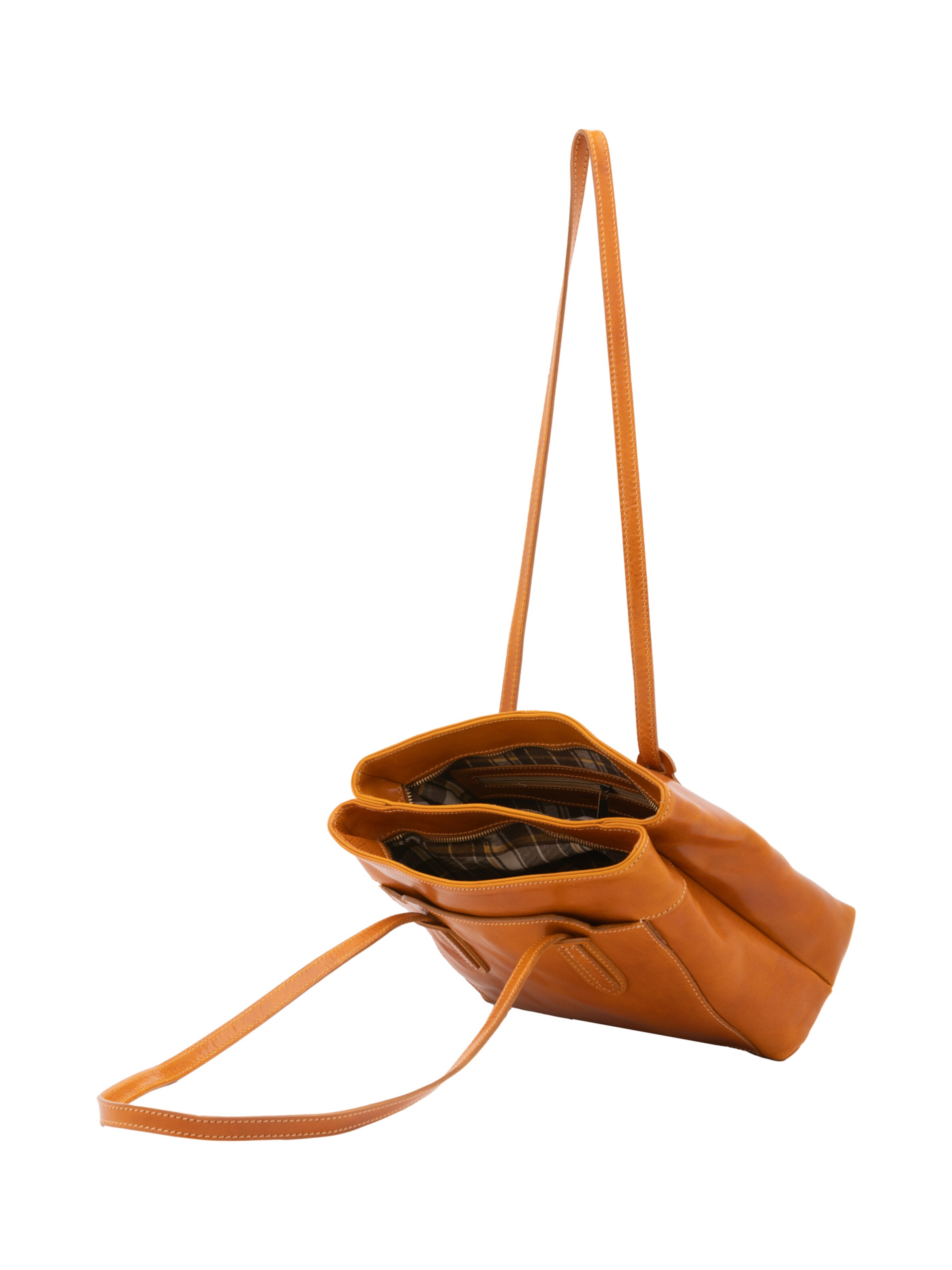 Borsa a spalla 'Borsa a Spalla Donna Vera Pelle Vacchetta - Chiusura Zip' di I Fratelli in giallo