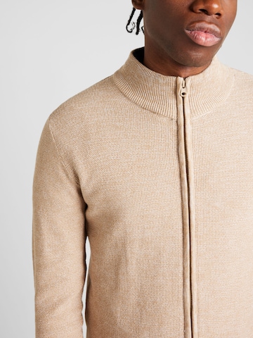 INDICODE JEANS Knit Cardigan 'Marland' in Beige