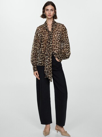 MANGO Blouse 'Garden' in Bruin