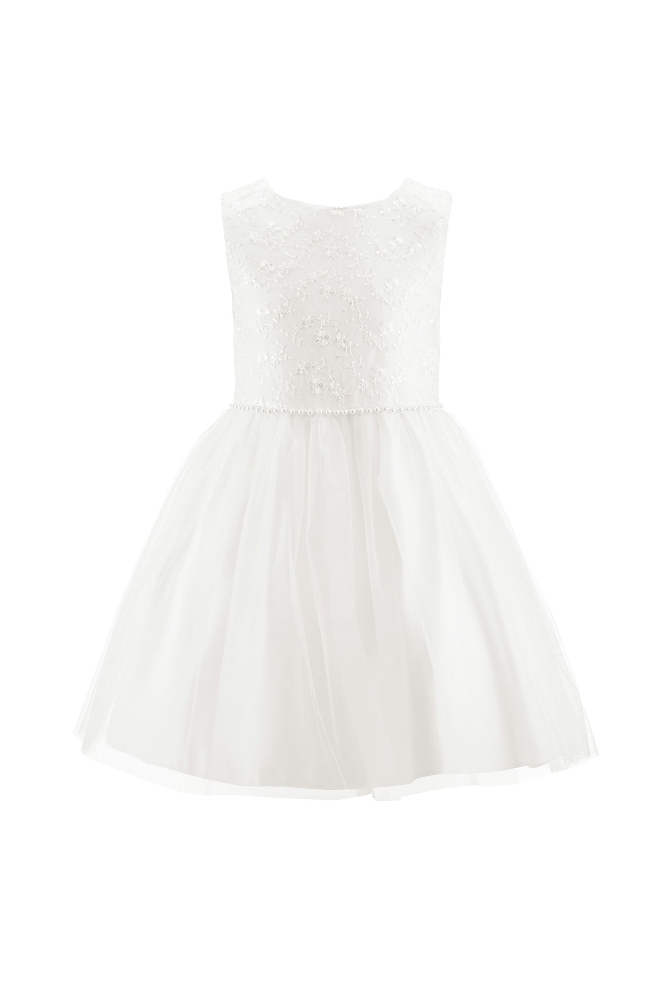 happy girls Dress in White: front