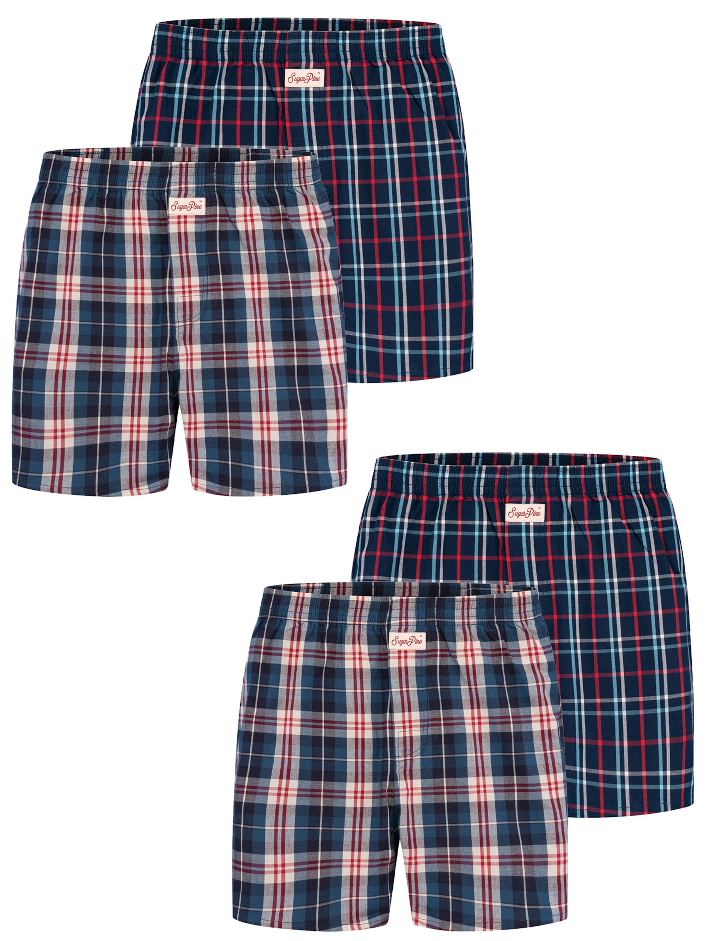Sugar Pine Boxers ' Mix Karos ' en L en bleu foncé / mélange de couleurs, Vue avec produit