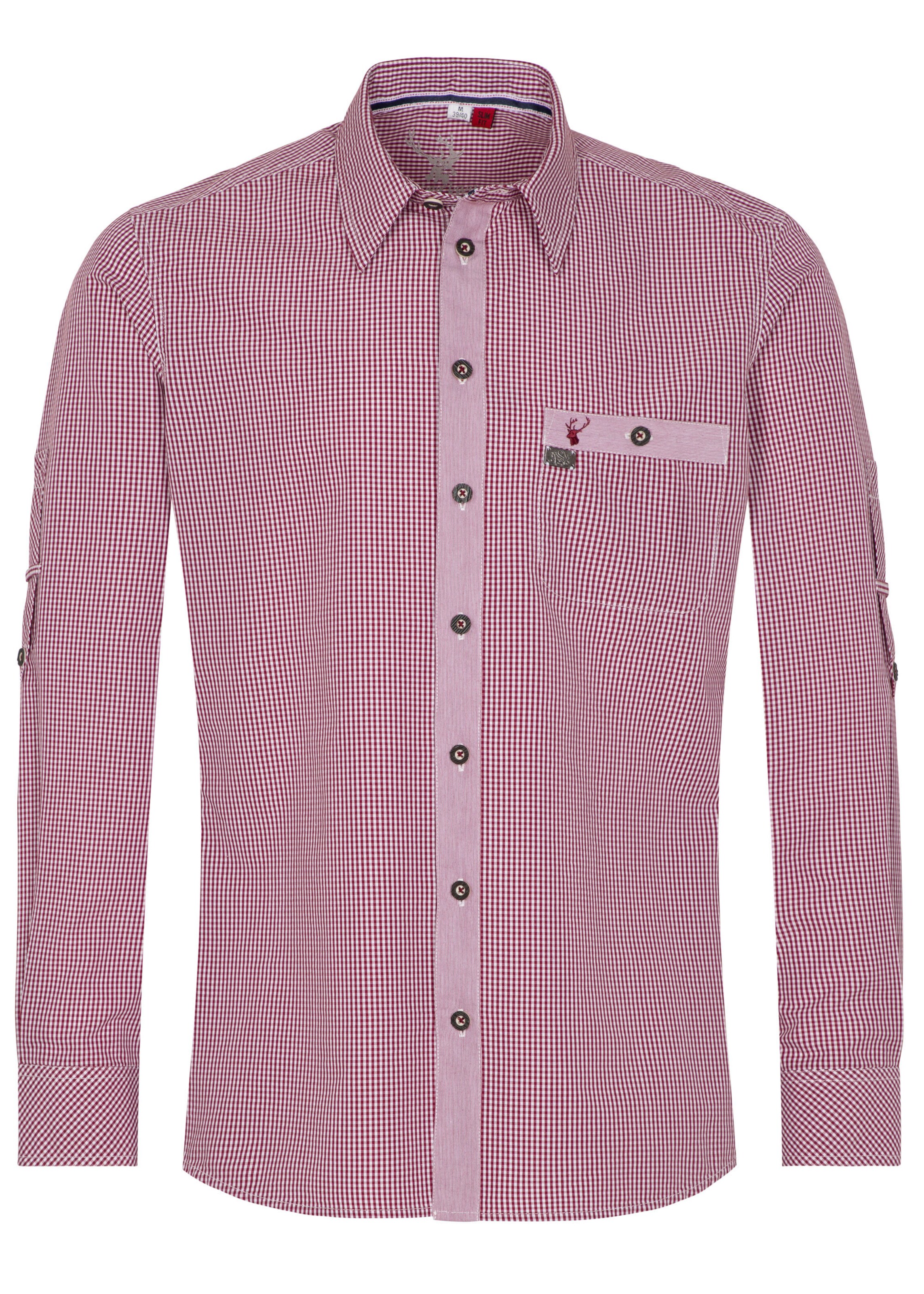 SPIETH & WENSKY Klederdracht overhemd 'Dorf' in Rood: voorkant