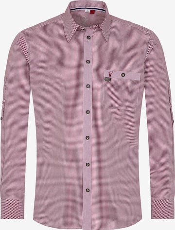 SPIETH & WENSKY Traditional Button Up Shirt 'Dorf' in Red: front