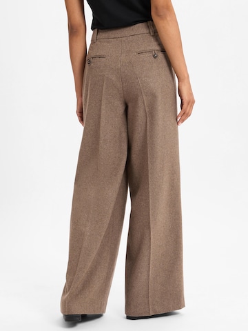 Marc O'Polo Wide leg Pantalon in Bruin