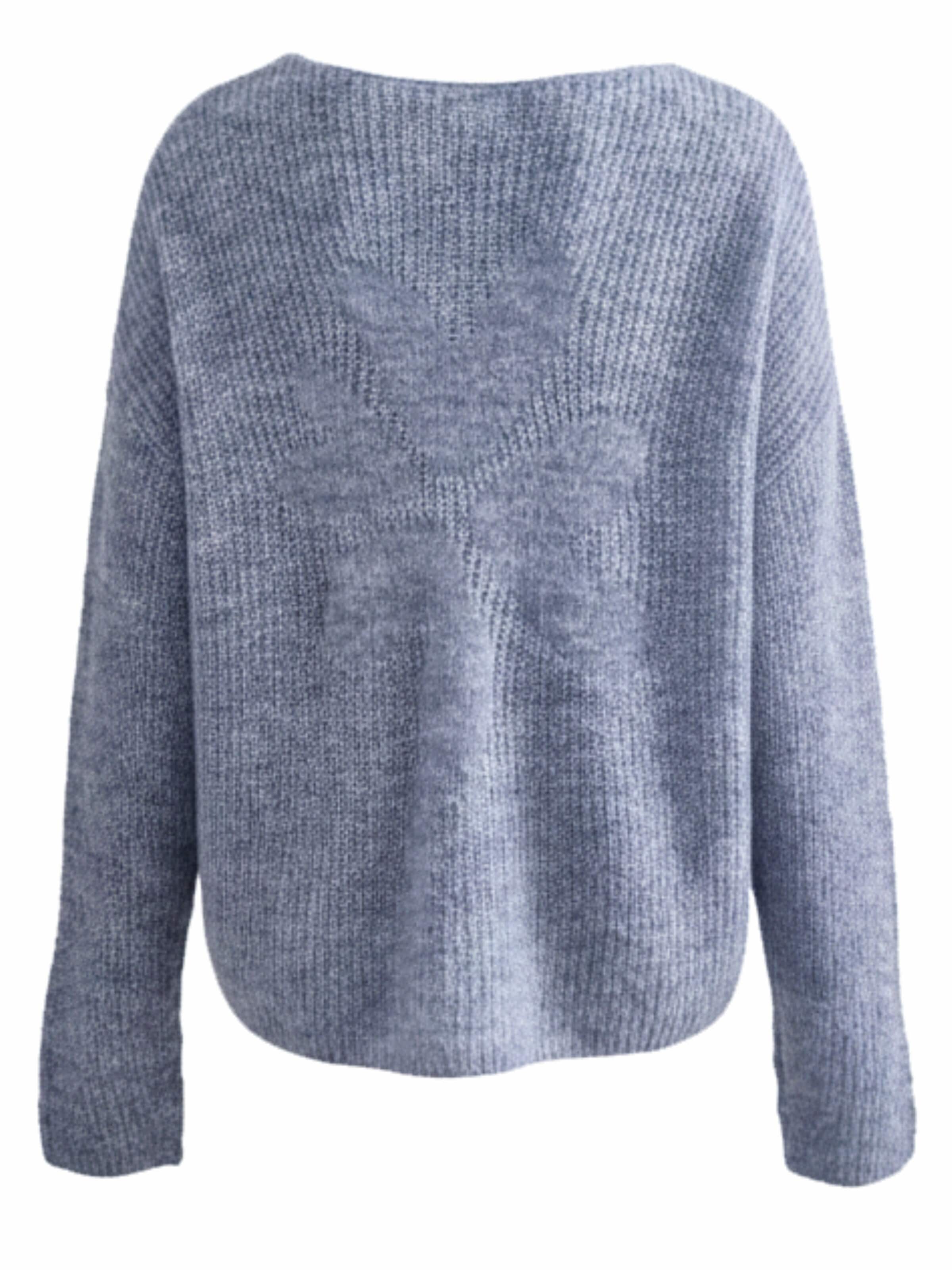 LIKS. Munich Gebreid vest 'Strickjacke leichte Rippenstruktur aus Alpaka-Woll-Mischung - BiancaC' in Blauw