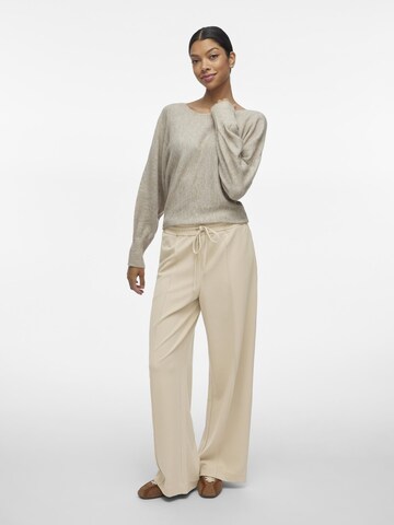 VILA Wide leg Trousers 'VIClua' in Beige