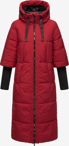 NAVAHOO Winter Coat 'Ciao Miau XIV' in Red: front