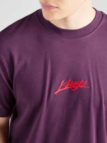HUGO Tričko 'Dlogotee' – fialová